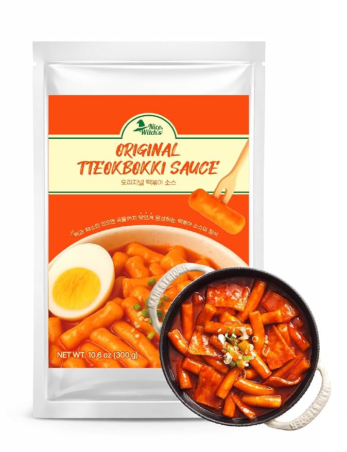 Nice Witch's Secret Recipe Korean Mild Tteokbokki Powder Sauce 12 servings – Perfect for Sweet and Spicy Rice Cake Dishes, Easy and Quick to Make, 10.6 oz (300g) / 오리지널 떡볶이 소스