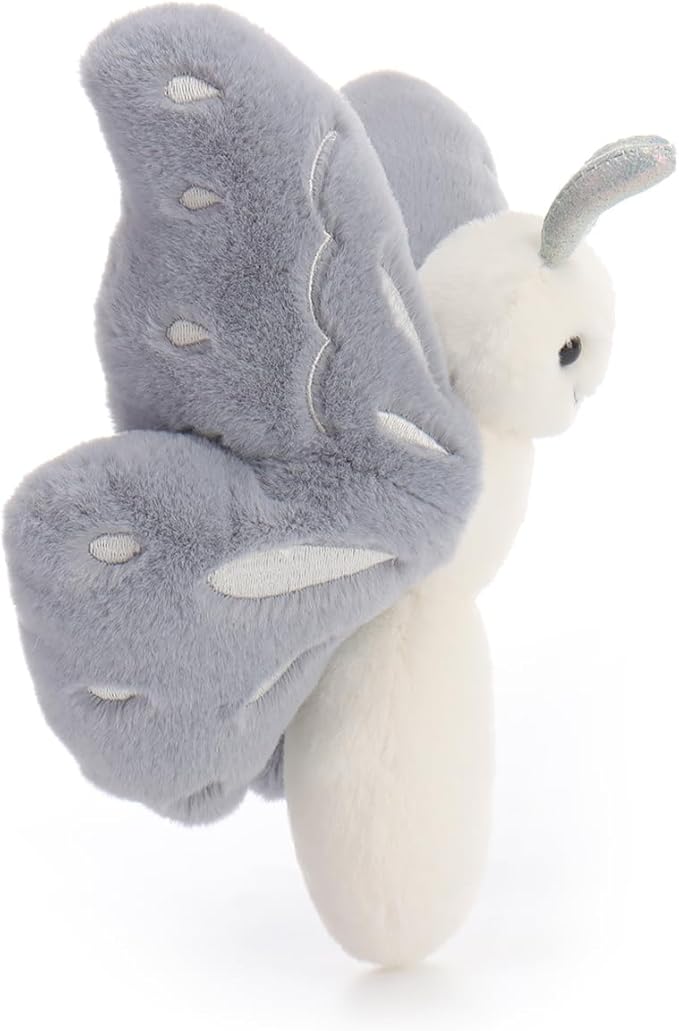 Apricot Lamb Gray Butterfly Stuffed Animals for Kids, Soft Cute Plush Toys for Baby Girl and Boy, 7.5 Inches