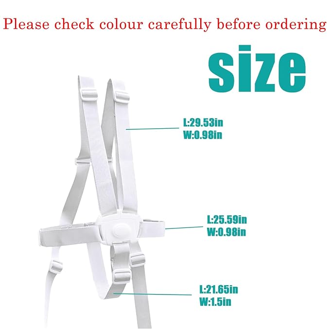 5 Point Harness Seat Belt Safety Strap Belt for Stroller Pushchair Pram Buggy Safe Protection, Adjustable High Chair Baby Harness Straps, Safety Harness Strap Belt(White)