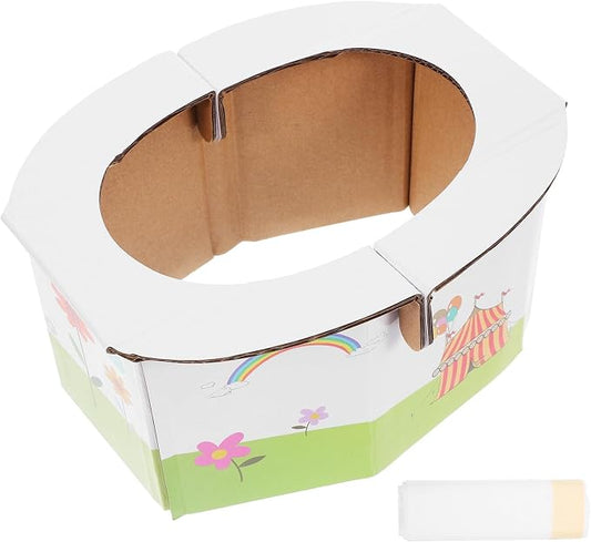 FRCOLOR Portable Foldable Paper Toilet with Travel Potty Seat for Boy Girl Compact Portable Toilet for Outdoor and Car Use Practical Foldable Closestool for Travel Potty Training