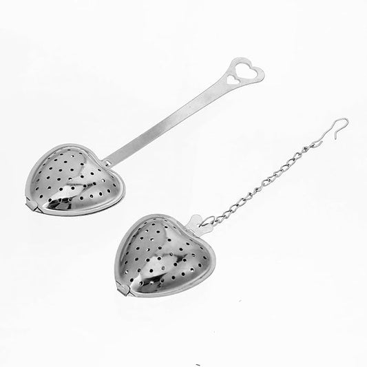Mabor 2Pcs Loose Tea Infusers Spoon, Tea Strainers Steeper Diffuser Filter | Stainless Steel Heart Shaped Fine Mesh Strainer Spoon, Long Grip