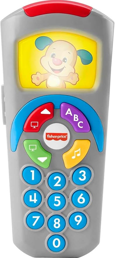 Fisher-Price Baby Learning Toy Laugh & Learn Puppy’s Remote Pretend TV Control with Music & Lights for Infants Ages 6+ Months