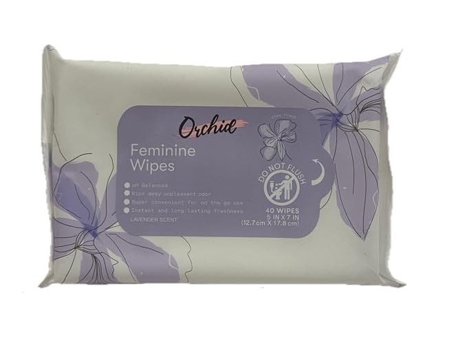 Feminine Wipes, 40 Wipes, 5 in x 7 in (Lavender)