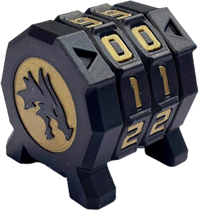MTG Life Counter, 00-99 Range 2 Ring Wheel Game Counter with Lotus Symbol, Health Tracker Dial Game for EDH Damage, Board Game, RPG TGG Card Games