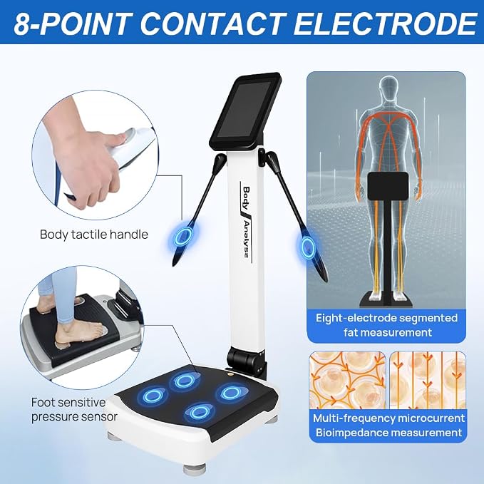 US in Stock LABFENG Body Fat Analyzer, 32 Body Composition Metrics, 10-inch High-Definition Screen Body Composition Scale, Body Fat Measurement Device for Homes, Gyms, US Units