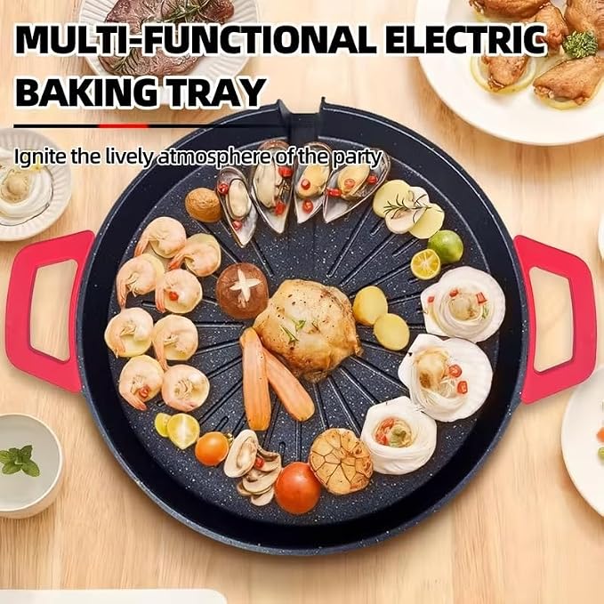 Smokeless Indoor Electric Grill & Nonstick Griddle – Compact, Fast-Heating Tabletop Grill for Steaks, Burgers, Pancakes, BBQ, and Everyday Indoor Cooking (Deep)