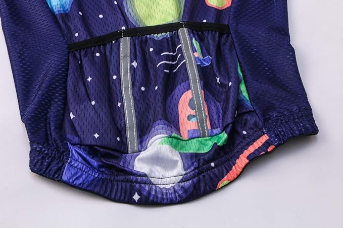 Hotlion Kids Cycling Jersey Set Short Sleeve Boys Mountain Bike Shirt Girls Cartoon Bicycle Tops Childs for Riding Biking