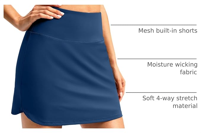G Gradual 16"/18" Skorts for Women Golf Skirt with 2 Pockets Summer Casual | Built-In Shorts, High Waist, Soft 4-Way Stretch, Breathable Mesh Liner, Tennis Pickleball Athletic Wear, Easy To Match