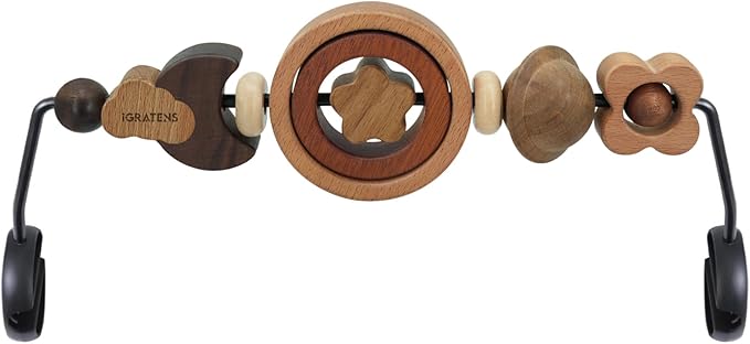 Baby Bjorn Bouncer Toy Bar - Toy Bar for Baby Bouncer Soft & Bliss, Easy to Attach and Remove, 360°Rotating Natural Wooden Toys, Exciting Design for Curious Babies, Circular Natural Wood