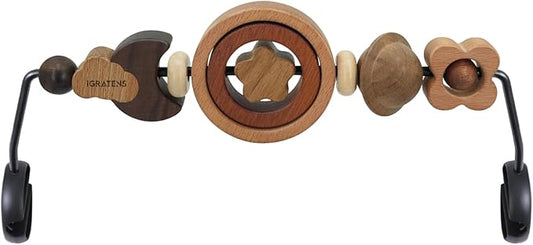 Baby Bjorn Bouncer Toy Bar - Toy Bar for Baby Bouncer Soft & Bliss, Easy to Attach and Remove, 360°Rotating Natural Wooden Toys, Exciting Design for Curious Babies, Circular Natural Wood