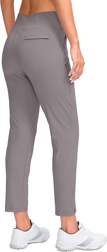 YYV Women's Golf Pants High Waist Stretch Ankle Pants with Pockets | Work Ankle Pants, Dress Pants with 4 Pockets, For Yoga Business Travel Casual