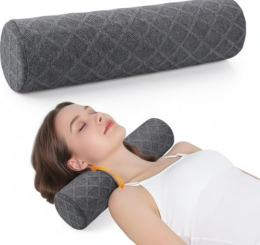 4.7" Neck roll Pillow,Small Round Circle Pillow Cylinder Pillows | Cervical Memory Foam Neck Support Pillows,for Sleeping,Head，Neck,Bed，Back,and Legs Round Neck Support and Yoga Pain Relief