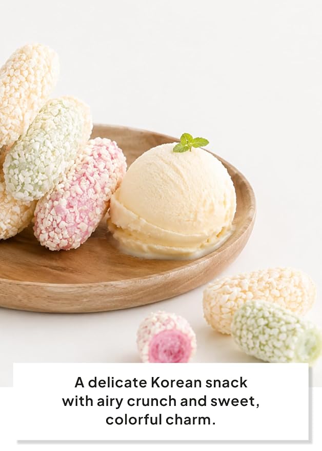 Korean Food Rice Puffs Yugwa, Crispy Sticky Rice Treats, Sweet Bites, 170g | Light and crispy traditional yugwa made from sticky rice, perfect as a sweet Korean dessert snack