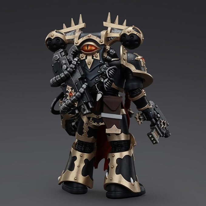 JOYTOY-Warhammer The Horus Heresy 1:18 Action Figure Chaos Space Marines Black Legion Chosen with Bolt Pistol and Power Fist-Collection Model Birthday Gifts