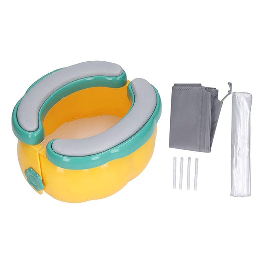 Semme Foldable Travel Potty for Toddlers Portable Hygienic Kids Emergency Toilet with 20 Bags PU Soft Pad Storage Bag Ideal for Road Trips Camping Potty Training (Style 1)