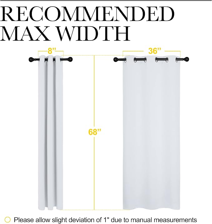 NICETOWN Room Darkening Draperies Curtains Panels, Window Treatment Thermal Insulated Grommet Room Darkening Curtains/Drapes for Bedroom (Greyish White, 2 Panels, 42 by 68)