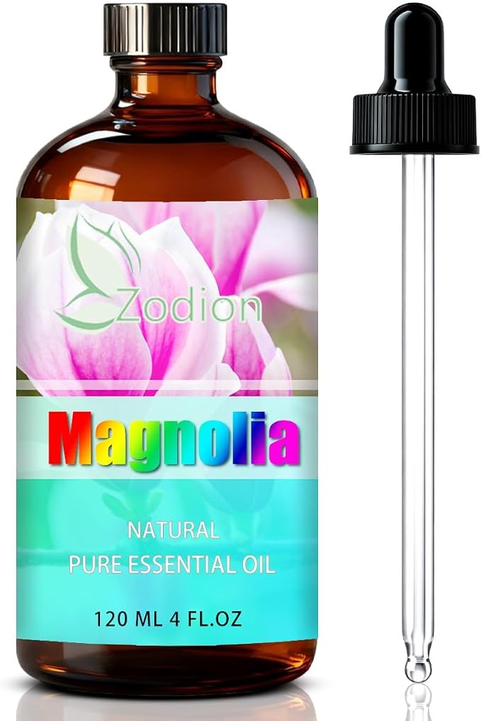 Magnolia Essential Oil - Magnolia Oil for Diffuser, 4 Fl Oz(120ml) | Candle Making, Soap Making, aroma, Strong Scent, Pure, Natural, Home Fragrance, Massage