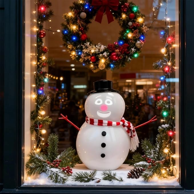 Animated Talking Snowman, Talking Animated Blink Snowman with Built in Projector & Speaker Plug'n Play, Interactive Singing & Dancing Christmas Decoration, USB or Battery Powered (2)