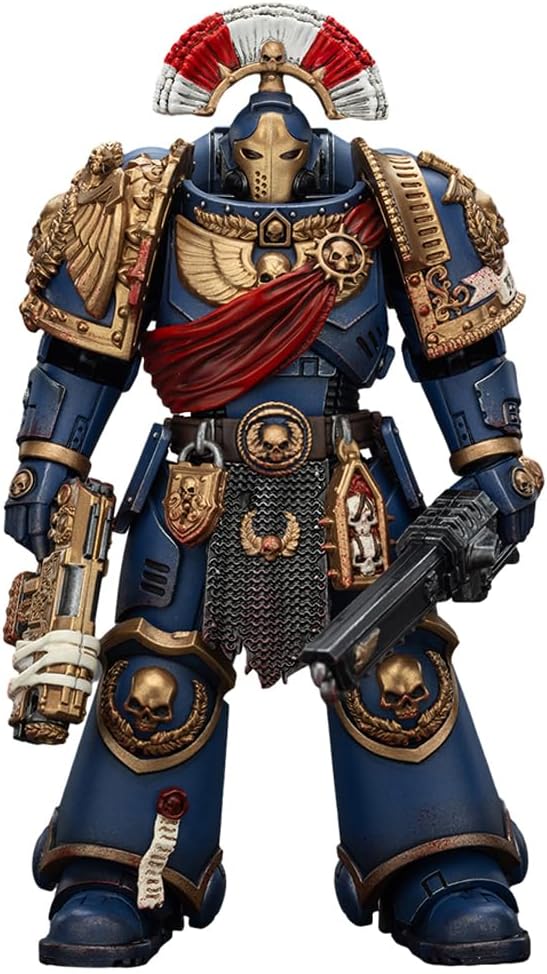 JOYTOY Warhammer 40,000 1/18 Action Figure Ultramarines Relic Secundus Armour with Artificer Bolt Rifle, chainsword and Bolt Pistol Collection Model Birthday Gifts