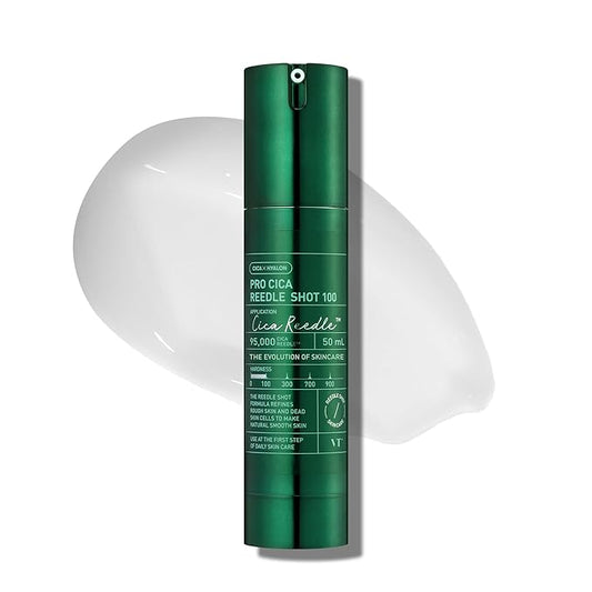VT COSMETICS Pro Cica Reedle Shot 100 Serum with Centella Asiatica Extract, Cica Exosome & Spicule Microneedling Formula, Korean Skin Booster, 1.69 fl oz(50ml)
