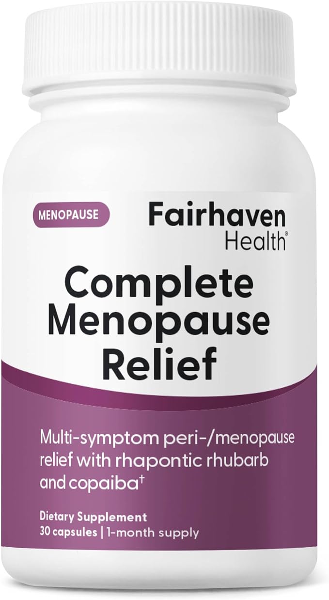 Fairhaven Health Complete Menopause Relief | Nonhormonal Menopause Symptom Relief | Relief from Hot Flashes, Night Sweats, Sleep Disturbances, & More | Gluten, Dairy, Soy Free | Non-GMO | 30 Capsules