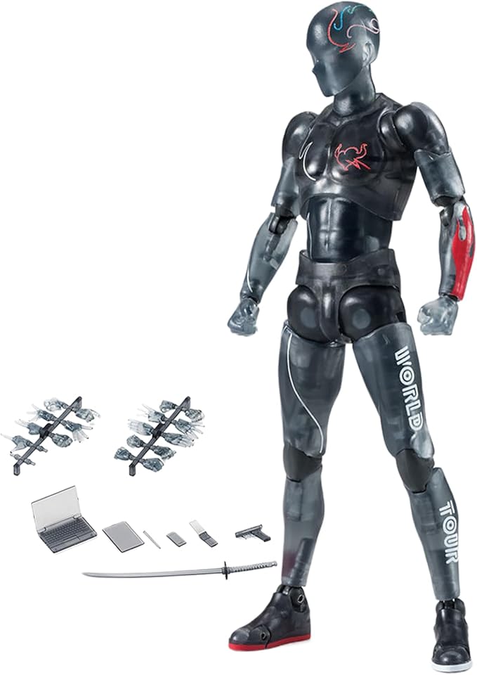 Action Figures 5.91in with Inclusive Arm Accessories Movable Gestures Drawing Mannequin Poseable Figure Decorative Action Figure Body Gift for Tabletop Display Shelf (Male)