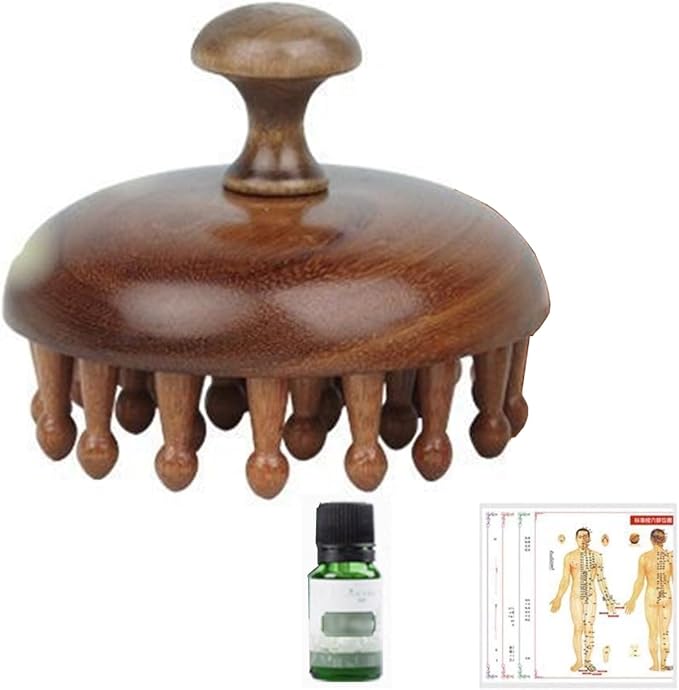 Multifunctional Wood Therapy Massage Tools Meridian Pressure Brush & Cellulite Brush for Scalp Stimulation Body Shaping & Muscle Recovery(28 Nails-Set)
