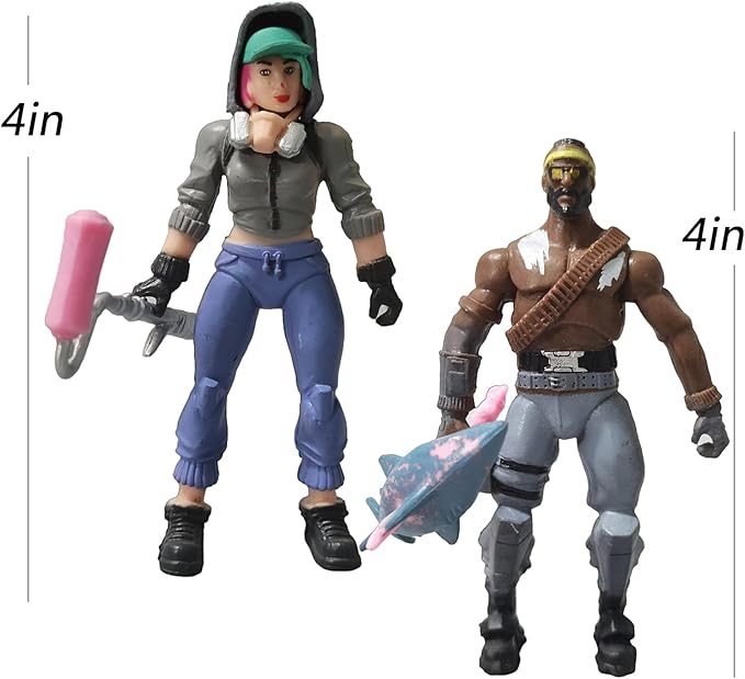 8-Piece Video Game Action Figures Set Cake Toppers,with Weapons Toy Figurines Set for Game Fans Gifts Home Decorations