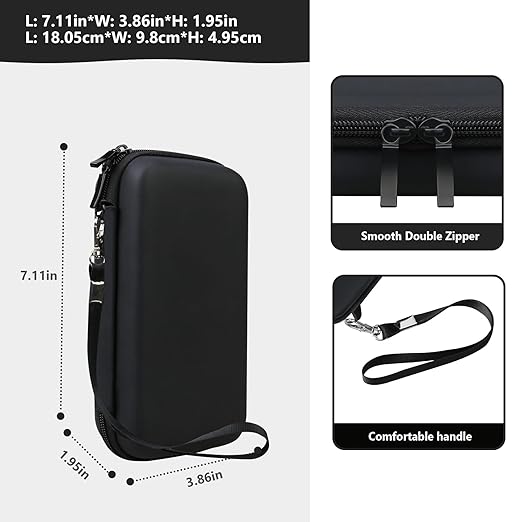 Supmay Carrying Case Compatible with WELLST·G/ for GuaiyeyeAP Handheld Game for Kids -Preloaded 220 Retro Video Games, Portable Gaming Player Storage Holder Travel Bag with Mesh Pocket, Black