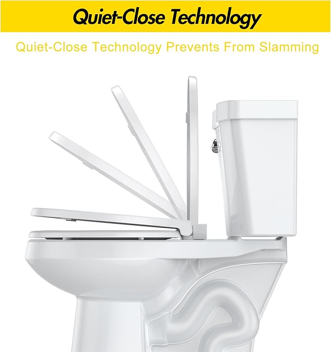 Round Toilet Seat Cover – PP Quick Release Flat Toilet Seat, White Easy-Remove Design for Simple Cleaning & Everyday Comfort