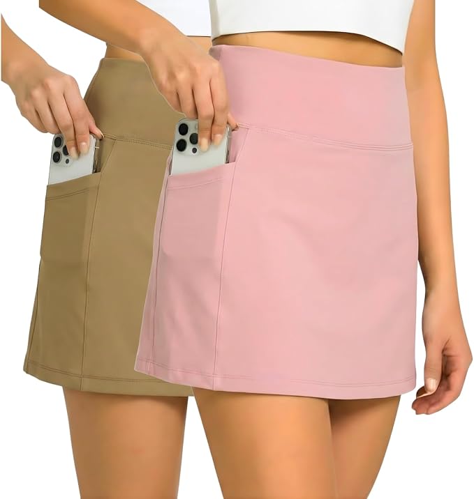 Ultra Performance Womens Golf Skirt 2 Pack Women’s Tennis Skort with Compression Liner Athletic Skirts for Women with Pockets