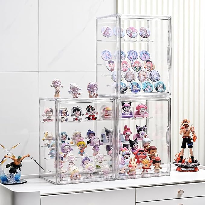 Extra Large 5 Tiers Clear Display Case for Figures, Acrylic Storage Organizers Box with Magnetic Door, Acrylic Dustproof Showcase for Collectibles Action Figure
