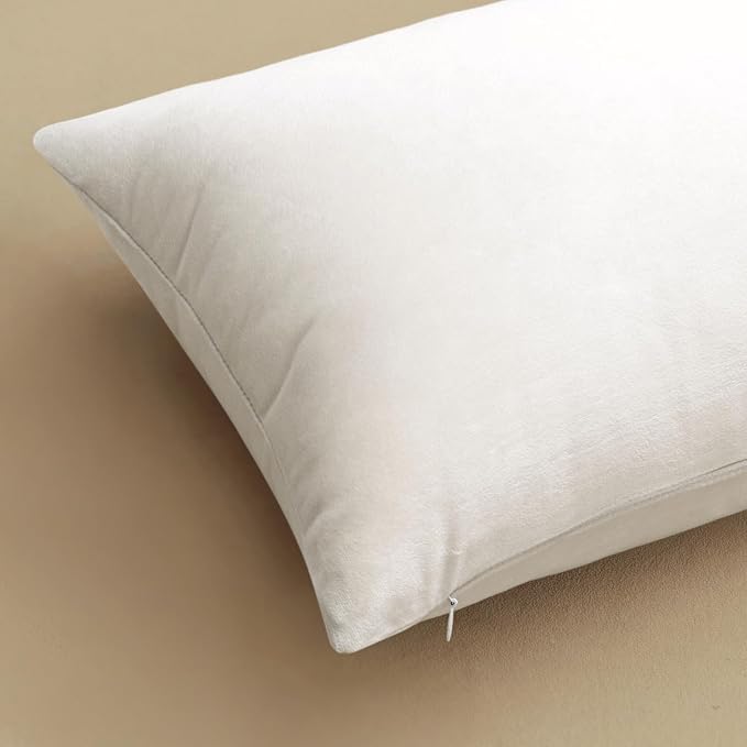 MIULEE Velvet Throw Pillow Covers 20x20 Inch Pack of 2 Pure White | Soft Solid Decorative Pillow Covers, Modern Luxury Home Decor, for Couch Chair Sofa Bedroom Livingroom