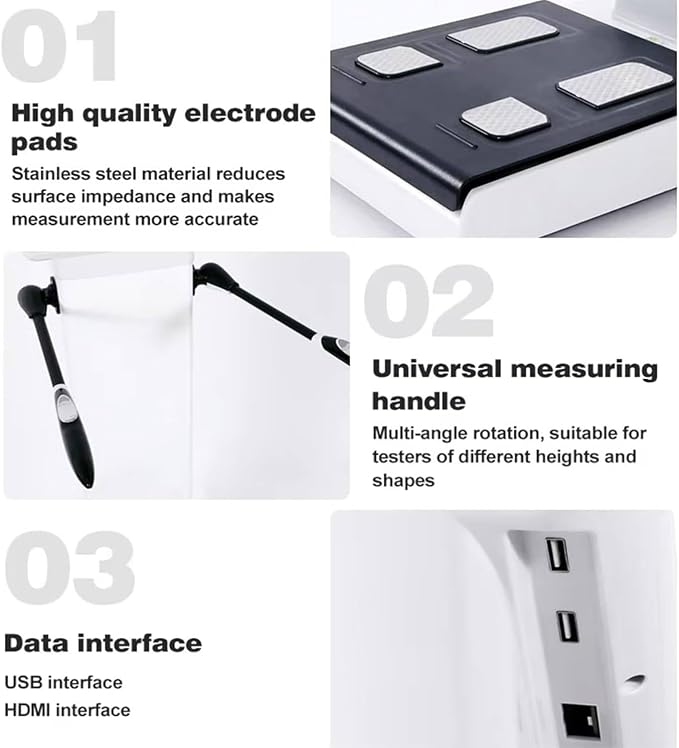 Body Fat Scale,Body Scanner Composition Analysis Machine,10.1 Inch HD Touch Bioimpedance Analysis Machine,Body Composition Monitors Analyzer,with Printer Digital Height Weight Scal
