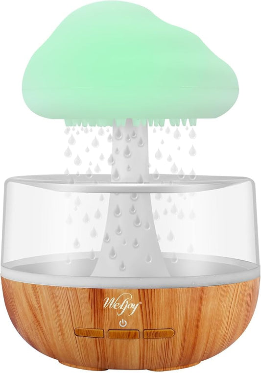Aromatherapy Diffuser for Home and Office, Weljoy Rain Cloud Humidifier, Essential Oil Diffuser,Multiple Room Use, Mushroom Design | Aromatherapy Essential Oil, Micro Humidifier, Desk Fountain, Water Drop Sound