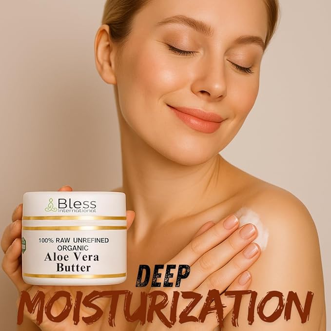 Organic Raw Aloe Vera Butter 100% Pure,Natural & Unrefined| Skin Moisturizer For Face, Body & Hair| 8 OZ/230 GM Ivory / White Grade A | DIY Creams, Balms, Lotions, Soaps| Softens Dry & Tough Skin