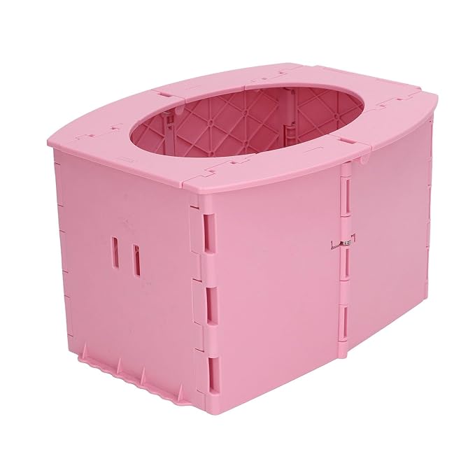Toddler Potty, Foldable Portable Potty with PP Material, Lightweight Travel with Cleaning Bag and Storage Bag, Quick Setup Baby Toilet for Camping Car Trips Toddlers (Pink)