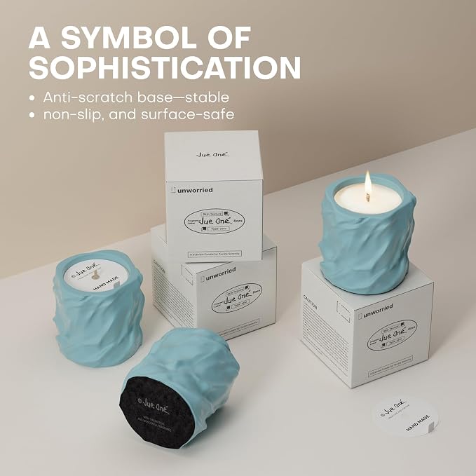 Scented Candles for Home, Natural Soy Wax Candles, Cement Jar Luxury Aromatherapy Candles for Stress Relief, Highly Scented Housewarming Gifts for Women and Men (Ocean)