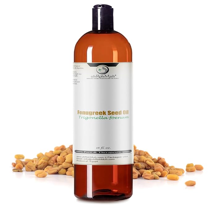 Premium Egyptian Organic Fenugreek Carrier Oil - Cold Pressed, USDA Certified, Pure & Unadulterated - Perfect for Hair, Skin Care & Aromatherapy - 100% Natural - 16 fl oz
