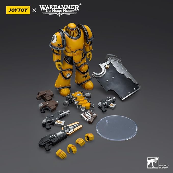 YIZRIO JoyToy Warhammer 40K Sons of Horus 1/18 Imperial Fists Legion MkIII Breacher Squad Legion Breacher with Lascutter 4.8in Action Figure Kits