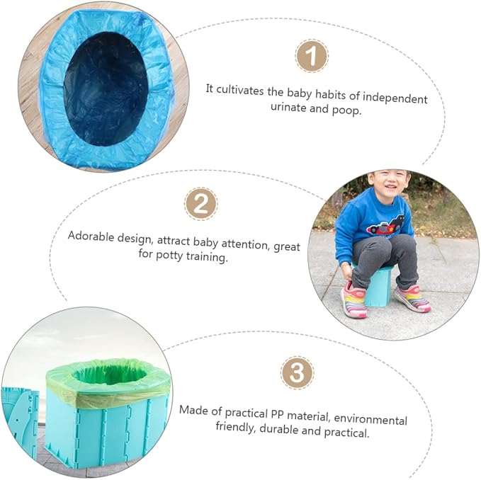 BESPORTBLE Eco-friendly Travel Commode Boy Girl Potty Seat Compact Portable for Potty Training Home Car and Travel