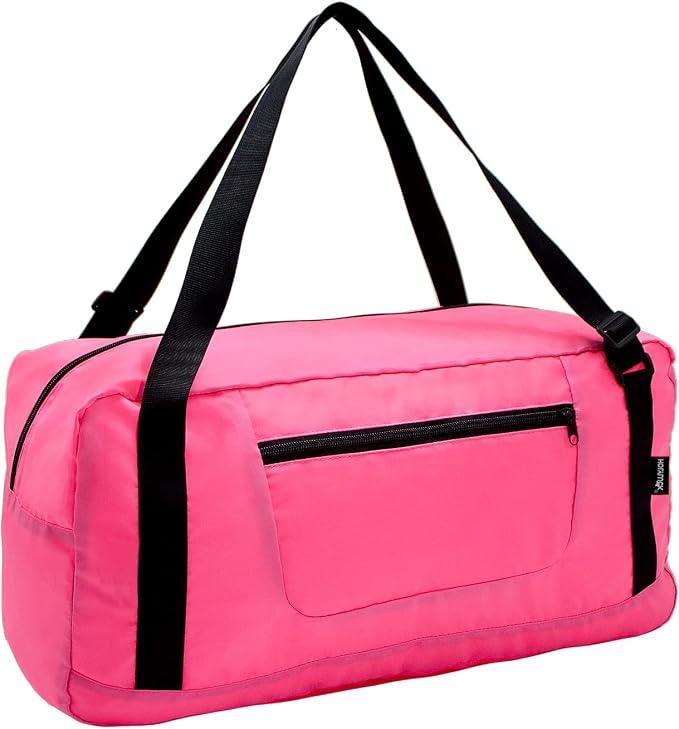 HOLYLUCK Foldable Travel Duffel Bag For Women & Men Luggage Great for Gym - pink