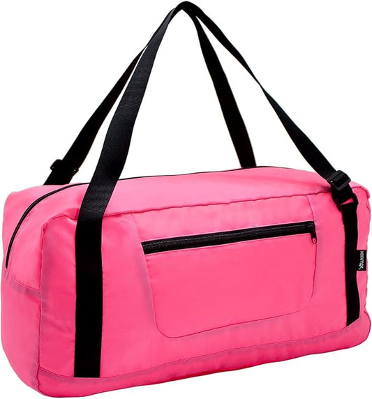 HOLYLUCK Foldable Travel Duffel Bag For Women & Men Luggage Great for Gym - pink