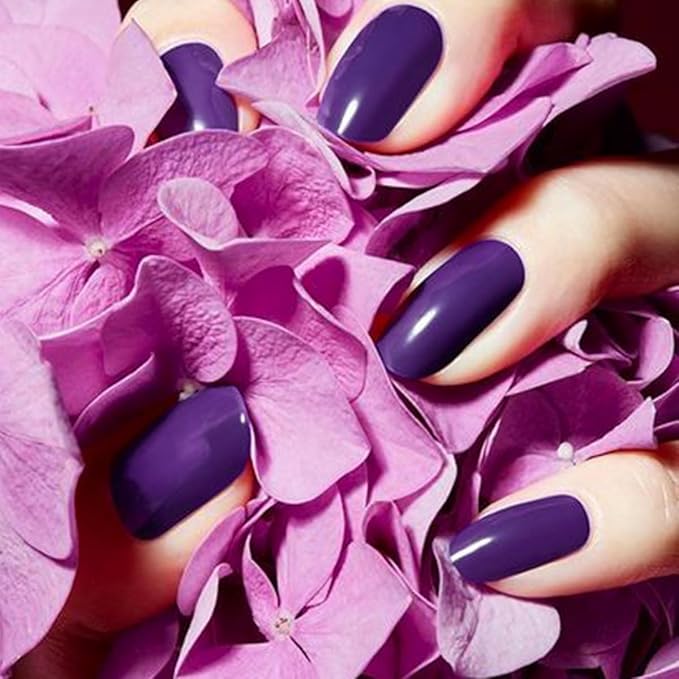 Nail Stickers 22 Pieces Full Wraps Nail Polish Strips, Self-Adhesive Gel Nail Art Decals for Women Girls（Purple）