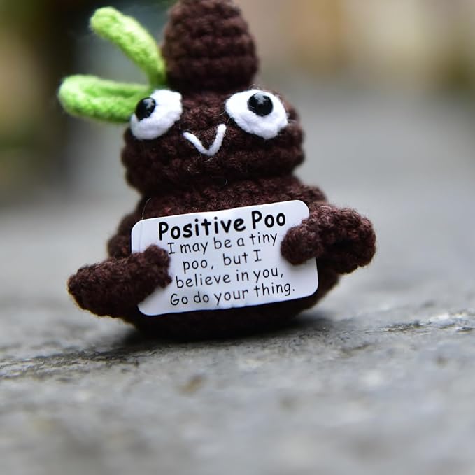Positive Funny Gag Gift Potato Head with Card Mini Crochet Knitting for Handmade Emotional Support Gifts Novelty Party Decoration & Party Essential Birthday Surprises