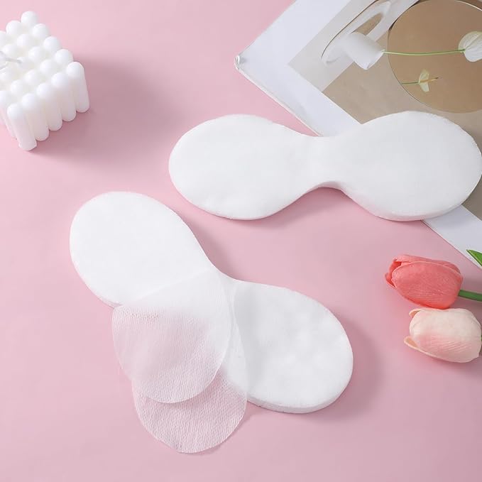 Styquenzer 100 Pcs Disposable Eye Mask, Non Woven Eye Care Covers Diy Clear Masks Paper Eyes Mask Spa Eyes Pads Sheet Nose Face Pads for Skincare Spa Wrap Retention Home Beauty Wet Compress