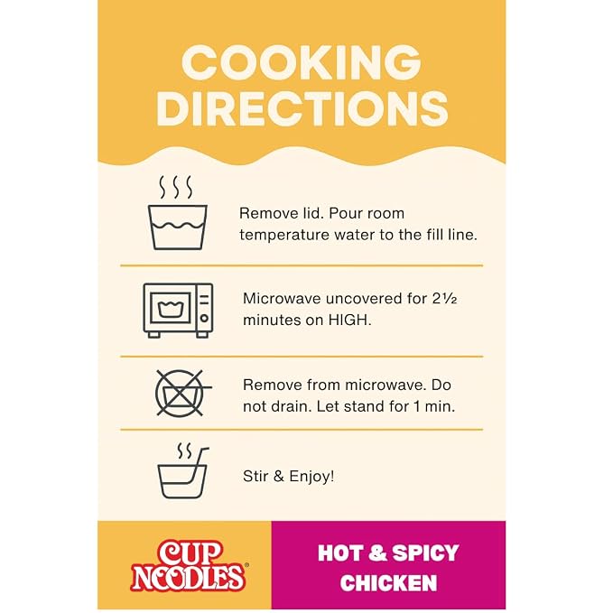Nissin Cup Noodles Protein Ramen, Chicken Flavor Spicy Ramen with Bone Broth, 16g Protein, 2.54 Ounce Cup (Pack of 6)