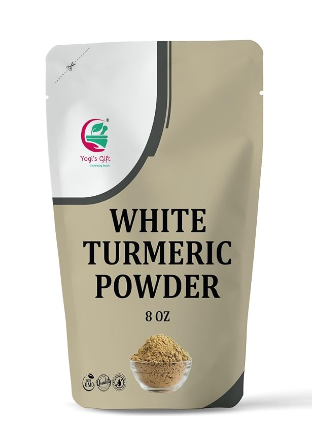 White Turmeric Powder for Skin Care | 8 oz | No staining | aka Kapoor Kachri & Hedychium Spicatum | 100% Herbal Skin Care by Yogi’s Gift