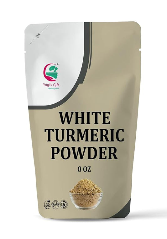 White Turmeric Powder for Skin Care | 8 oz | No staining | aka Kapoor Kachri & Hedychium Spicatum | 100% Herbal Skin Care by Yogi’s Gift