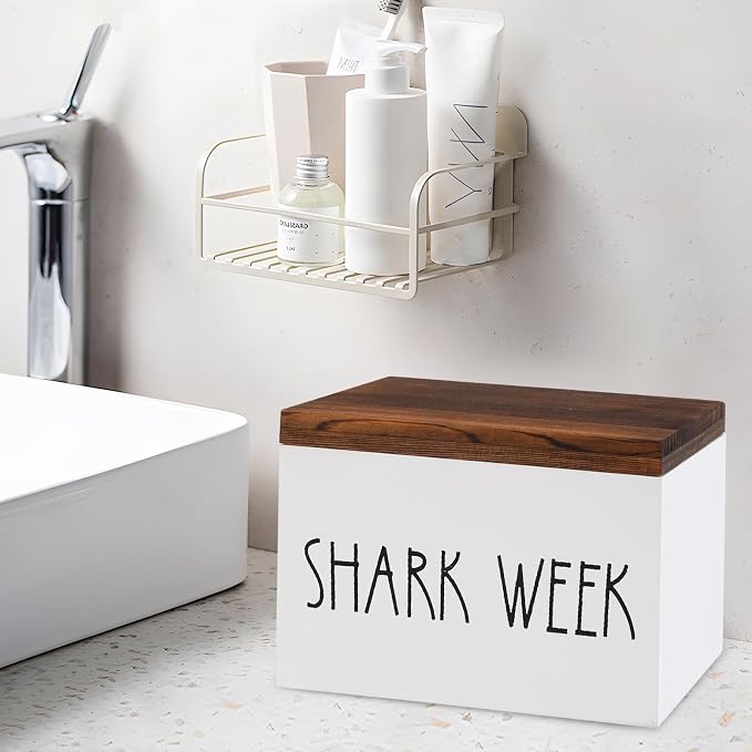 Tampon Holder for Bathroom,Feminine Products Organizer,Shark Week Tampon Storage,Tampon Dispenser,Farmhouse Bathroom Storage Container,Bathroom Accessories Box for Girl Stuff